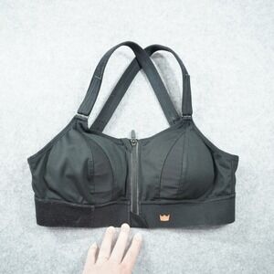 SHEFIT Ultimate Sports Bra Black High Impact Adjustable Zip Front Luxe Large